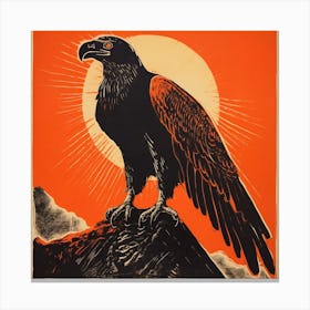 Retro Bird Lithograph California Condor 1 Canvas Print
