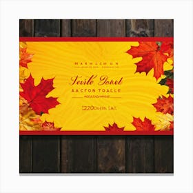 Autumn Themed Sale Banner Featuring Rich Textured Leaves In Shades Of Orange And Yellow Intertwine (5) Canvas Print