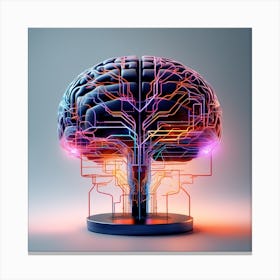 3d Illustration Of A Brain Canvas Print