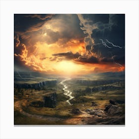 Lightning In The Sky Canvas Print