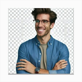 Young Man Wearing Glasses Canvas Print