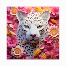 Leopard In Flowers 3 Canvas Print