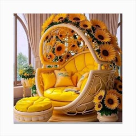 Sunflower Chair Canvas Print
