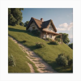 Cottage On A Hill Canvas Print