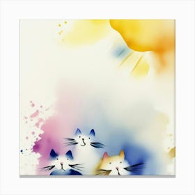 Watercolor Cats Canvas Print