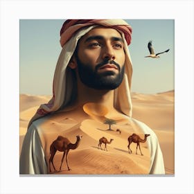 Arabic Man In The Desert Canvas Print