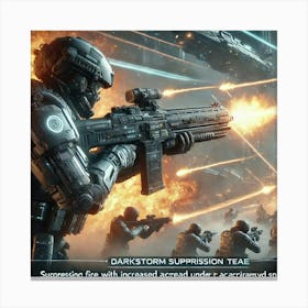 Sci Fi Suppressing Fire 1024x1024 Canvas Print