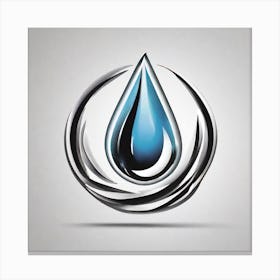 Water Drop Logo Canvas Print