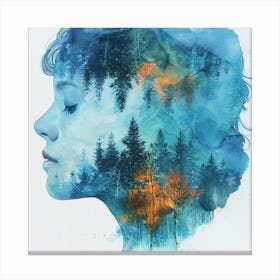 Girl In The Forest 4 Canvas Print