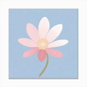 A White And Pink Flower In Minimalist Style Square Composition 403 Canvas Print