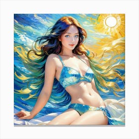 Girl In A Bikinihfdg Canvas Print