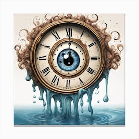 Clock In The Water Canvas Print