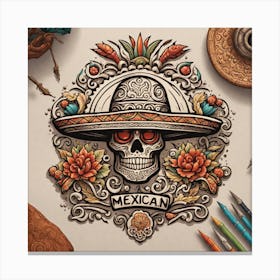 Mexican Skull 61 Canvas Print
