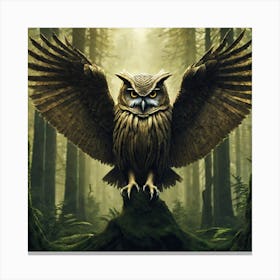 Owl In The Woods 26 Canvas Print