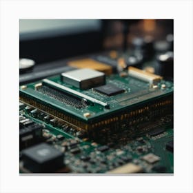 Close Up Of A Computer Chip Canvas Print