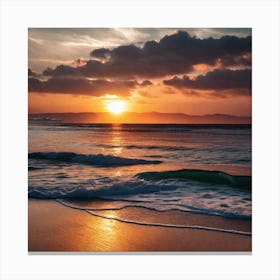 Sunset On The Beach 259 Canvas Print