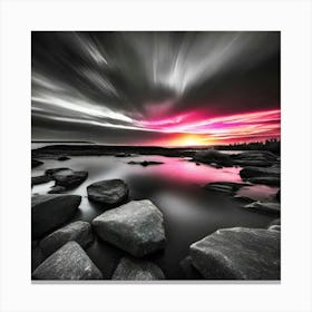 Sunset Over Rocks 1 Canvas Print