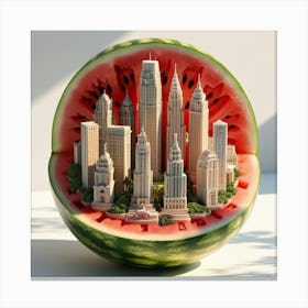 watermelon city Canvas Print