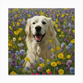 Springtime dog Canvas Print