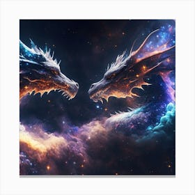Two Dragons In Space 1 Canvas Print