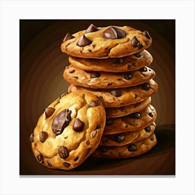 Stack Of Chocolate Chip Cookies 1 Canvas Print