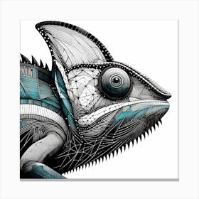 Chameleon - Abstract Line Art Illustration 192 Canvas Print