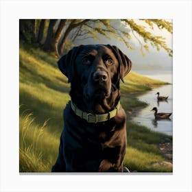 A Stunning Illustration Of A Black Labrador Dog St Gaj2iauyqj Doh7704mygw Cspbyysbr6ootiient45ow Canvas Print