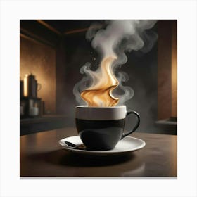 Coffee Cup With Smoke 26 Canvas Print