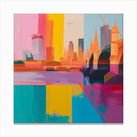 Abstract Travel Collection London England 3 Canvas Print