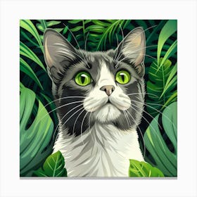 Cat In The Jungle 21 Canvas Print