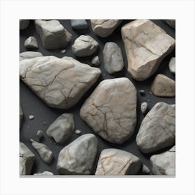 Rocks On A Black Background 5 Canvas Print