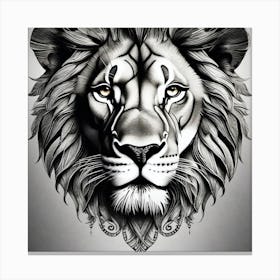 Lion Head Tattoo 2 Canvas Print