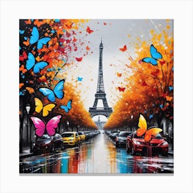 Paris With Butterflies 22 Canvas Print