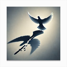 Shadow of Peace Wall Art: A Symbolic Dove Casting Hope for a World Free of War Decor Print Art Canvas Print