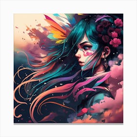 Un Lente De Fondo Con Humo De Colores Canvas Print