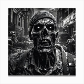 Zombie In The City Canvas Print