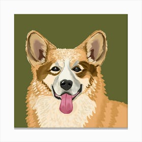 Corgi Dog Portrait Canvas Print