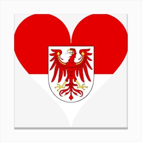 Heart Love Brandenburg Heart Shaped Flag Coat Of Arms Canvas Print