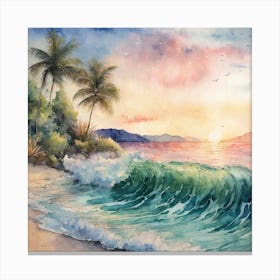 Sunset At The Beach 33 Canvas Print