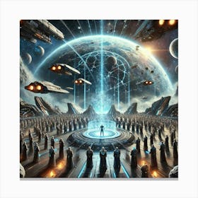 A Dramatic Sci Fi Depiction Of The Pact Of The Be Canvas Print