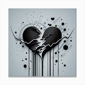 Dark Broken Heart Canvas Print