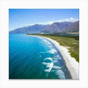 Aerial View Of A Beach In New Zealand Canvas Print