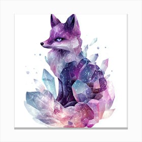 Fox With Crystals Canvas Print