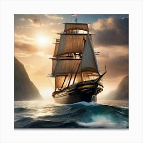 Ship In The Ocean 3 Canvas Print