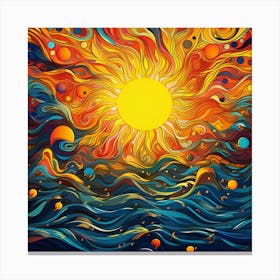 Abstract Of The Sun And Waves Canvas Print