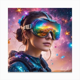 Galaxy Girl With Goggles Canvas Print