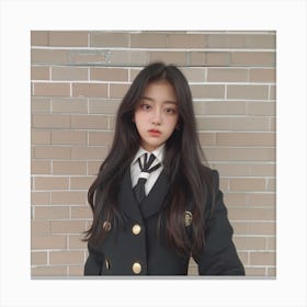 AI Jisoo In School Uniform 1 Canvas Print