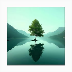 Lone Tree In A Lake Canvas Print