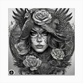 Phoenix Women Roses Canvas Print