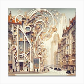 Building In A City Canvas Print